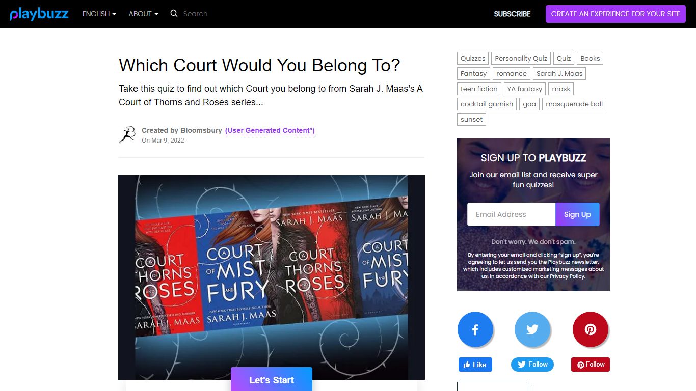 A Court of Thorns: Which Court Would You Belong To? - Playbuzz